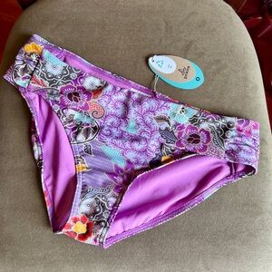 PRANA Floral Sirra Bikini Bottom Maui Mist Kona Size SMALL NWT
